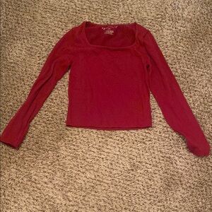 Women's Red Long Sleeve Top